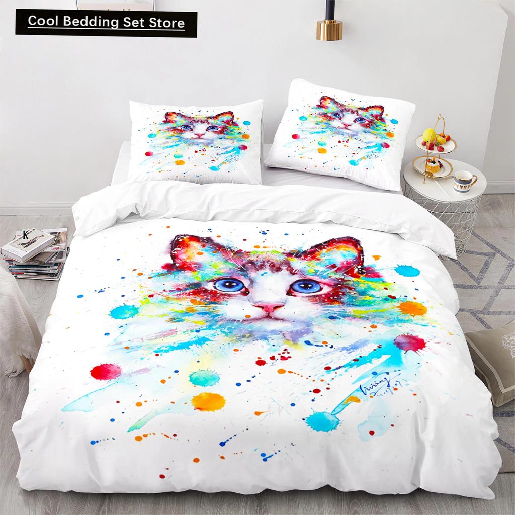 Kreslený Pes Zvířata Povlak na přikrývku Velikost King Queen Rozkošný Mazlíček Štěně Ložní souprava pro Děti Chlapce Dívky Divoká příroda Polyesterový Povlak na přikrývku