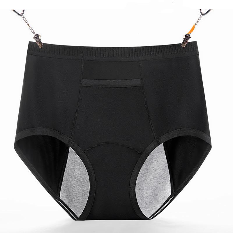 

Дышащее физиологическое нижнее белье, женские трусики с карманами, теплые менструальные брюки, герметичные физиологические трусы больших размеров с высокой талией M