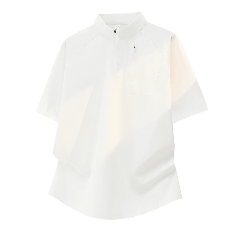 Polo Shirt Men's Ice Silk Nylon High-end Seamless Business Casual Ice-feel Lapel Men's Short-sleeved T-shirt Quick-drying