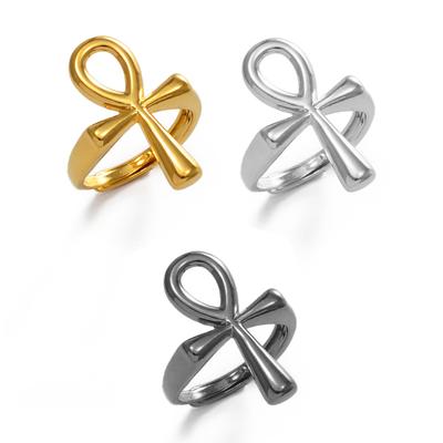 Anniyo Ankh Ring for Women Girls African Egyptian Cross Charms Finger Ring Jewelry Egypt Hieroglyphs Nile Key @246206