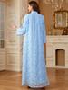 Middle Eastern Arabic Style Embroidered Long Sleeve Dress for Muslim Women 2025