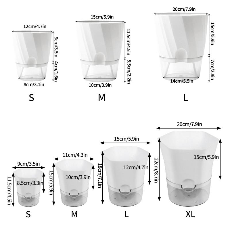Lazy Self Watering Planter Pots Double Layer Hydroponic Flower Pot Succulent Potted Planters Bonsai Pot Home Office Garden Decor