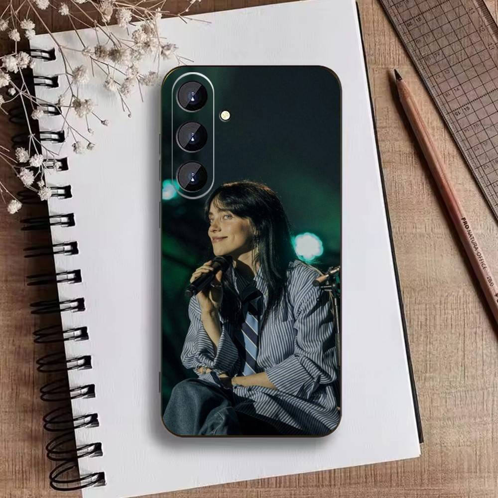 S-Singer B-Billie Eilish Phone Case For Samsung Galaxy A73,21,22,32,71,53,52,51,80,5G Soft Black Cover