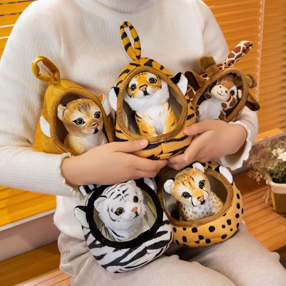 Baby Tiger Simulation Animal Plush Toy Soft Pillow Doll Stuffed Animal Doll  Kids Birthday Gift