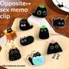 9 Pcs Decorative Cute Black Cat Acrylic PP Clips Smooth Edge Cartoon Paper Clips for School Office Gifts
