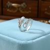 Eleganter Statement-Ring Vintage Faux-Mondstein-Ring, Wassertropfen Falscher Edelstein Verstellbar Offen Damen Heilstein Band Schmuck für Paar,