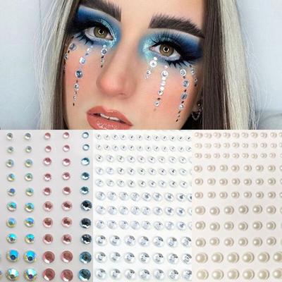 Party Pearls Eyes Shadow Crystal Face Body Colored Diamonds Festival Makeup Decoration Rhinestone Stickers Jewelry Stickers