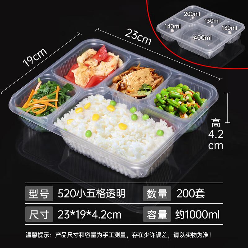 Alliance 5-Compartment Disposable Takeout Meal Boxes