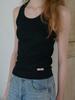 Elssibeui Basic Logo Sleeveless Top_Black