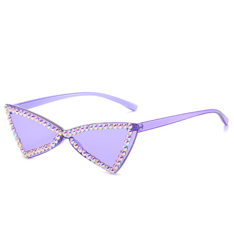 Vintage Cute Cat Eye Diamond Sunglasses Personality Candy Color Women Sun Glasses UV400