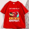 Gaming Ramen TShirt Men Women Casual Japanese Style Anime Gamer Eating Noodles Tshirt Funny Nerd Kawaii Ramen Gamer Tee Shirt