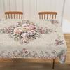 VIKAMA Vintage Pink Flower Tablecloth - Floral Pattern Polyester Tablecloth - Kitchen Dining Table Home Decoration