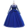 Flower Girl Princess Dress For Weddings Summer Kid Formal Bow Long Gown For School Evening Party Children New Year Cloth LP-227
