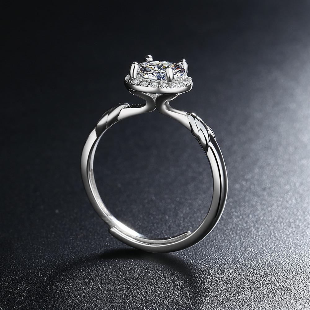Korean Style Women's Zircon Diamond Open Finger Ring Jewelry