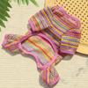 Breathable Hollow-Out 4-Legged Dog Jumpsuit for Small Dogs - Colorful Striped Puppy Clothing (2 Colors)