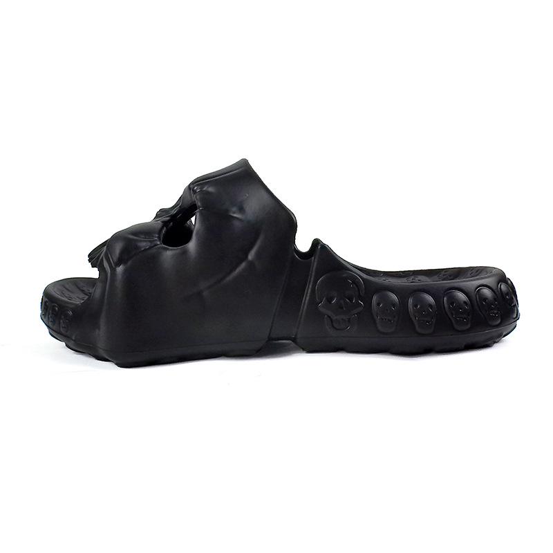 Cartoon Totenkopf EVA-Hausschuhe - Atmungsaktiver Outdoor-Stil für Paare 48-49 schwarz