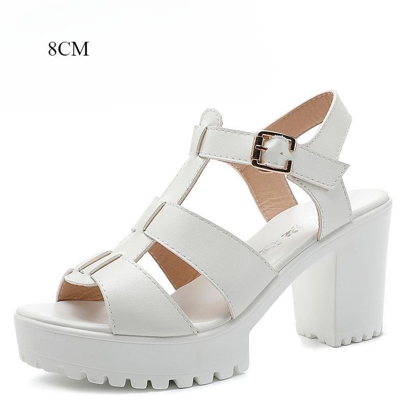 Sandales à plateforme et semelle épaisse pour femme, chaussures d'été à talons hauts, style gladiateur, petite taille 32-43, modèle de bureau