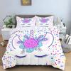 Ballet Girl Unicorn Bedding Set Pink Dancer Print Duvet Cover for Girls Bedroom Decor