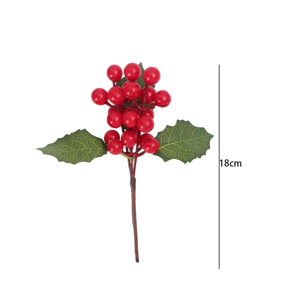 Artificial Simulated Plants Berry Branch Pine Grass Red Berries Flowers DIY Wreath Christmas Tree Ornaments Xmas Home Decoration
