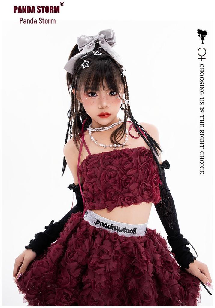 Ensemble Bandeau Jupe Jazz Doux et Élégant pour Filles - Parfait pour la Danse de Rue, le Défilé de Mode ou la Performance