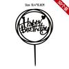 50-Piece Happy Birthday Acrylic Cake Decoration Inserts - Creative English Design for Prosperity, Health, and Longevity
