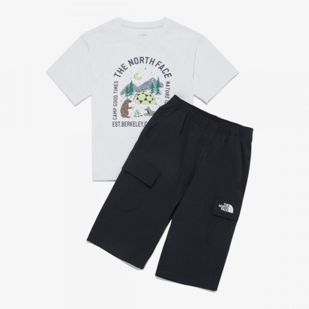 The North Face Kids Hike Capri Crew Set White Nt7ur19t