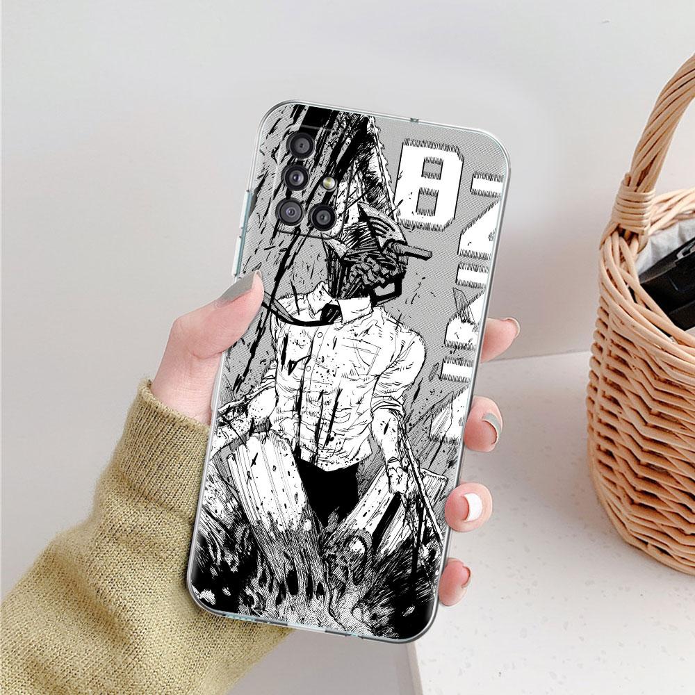 Clear Soft Case For Samsung Galaxy A51 A12 A21s A71 A31 A52 A32 A02s A22 A11 A72 A41 Shockproo Phone Cover Chainsaw Man Fundas