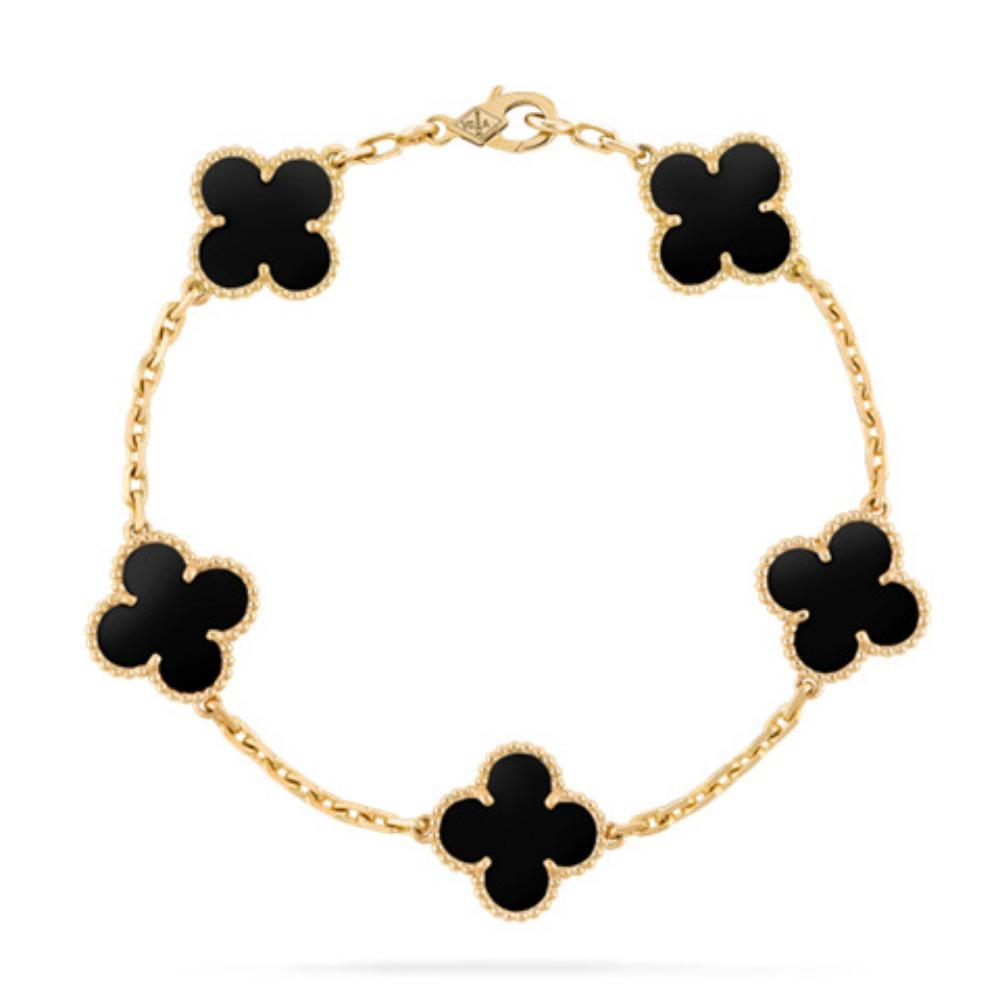Four-leaf Clover and Five-flower Bracelet Stylish Lucky Clover Women's Flower Non-fading Hand Jewelry
