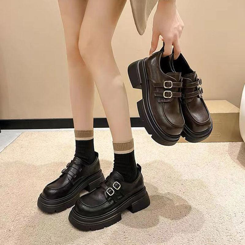 British style small leather shoes women's 2025 autumn new Japanese jk single shoes versatile platform women's shoes black loafers