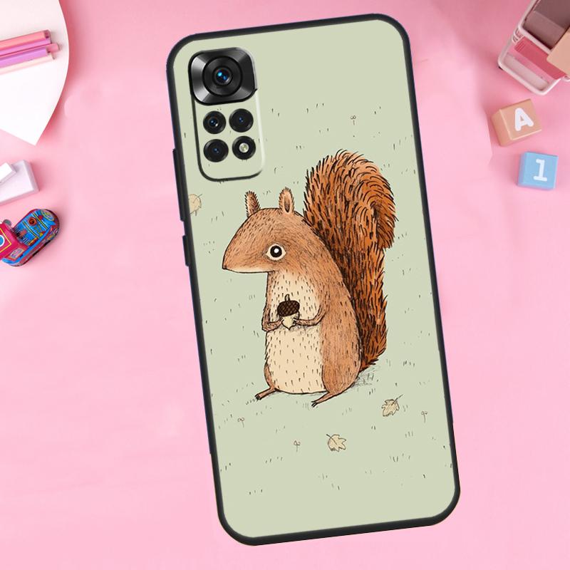 Cartoon Squirrel For Xiaomi Redmi Note 14 10 11 12 13 15 Pro Plus Phone Case For Redmi 15 15C 14C 12C 10C 13C