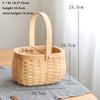 With Handle Wood Basket Handmade Handhold Weaving Flower Basket Vine  Living Room Decoration