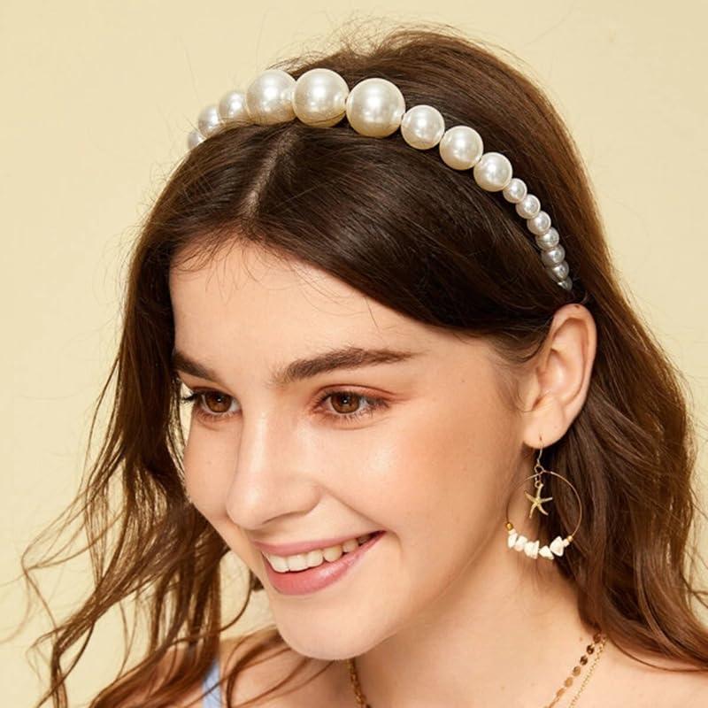 New Pearl Headbands Sweet Tiara Hairband Simple Pearl Handmade Braided Hairband Fashion Women Hair Accessories