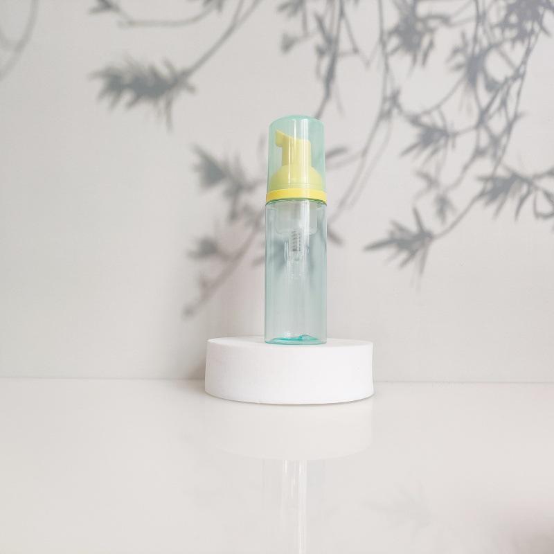 60ml Portable Transparent Green Facial Cleanser Foaming Bottle
