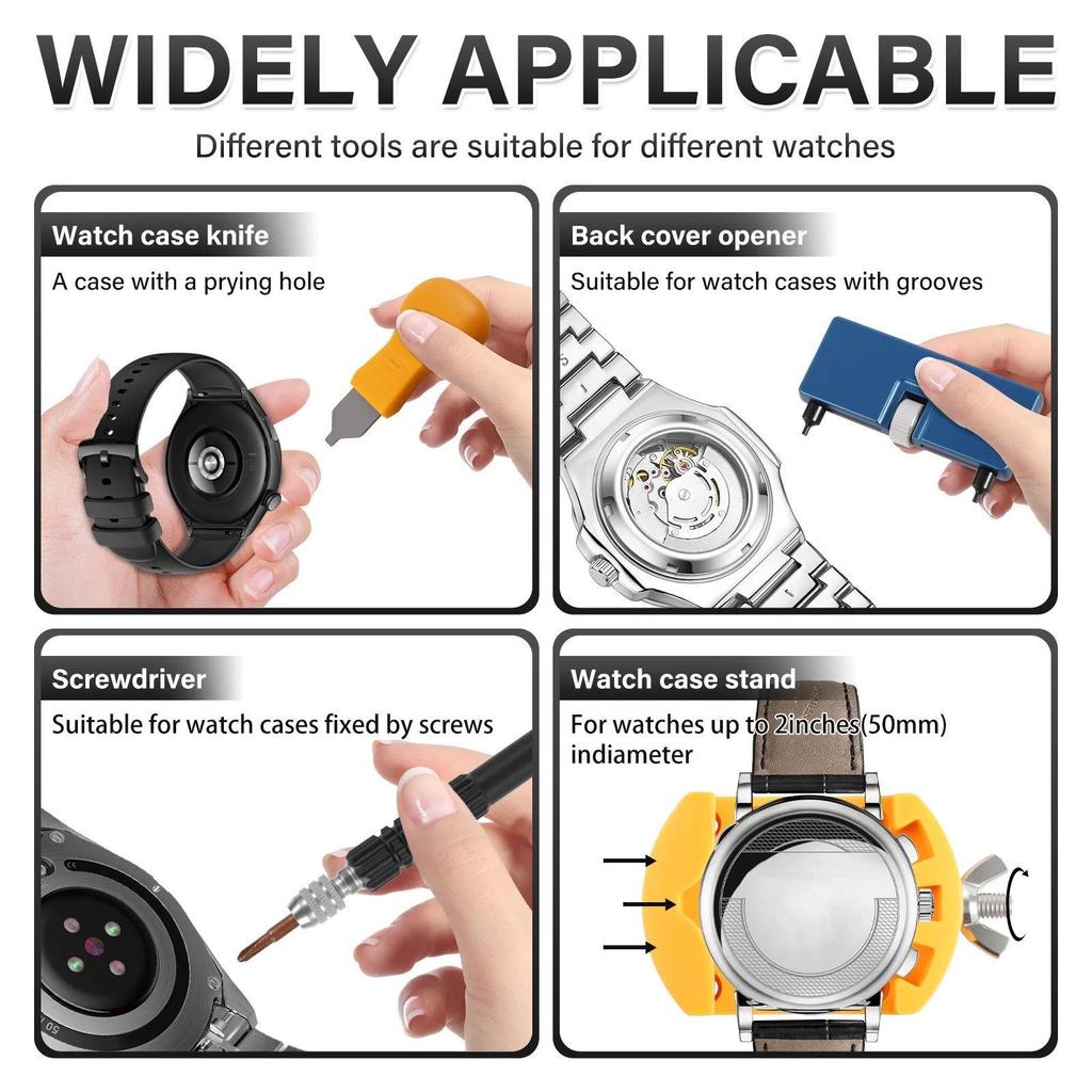 39-Piece Watch Repair Tool Kit: Press, Replace Battery, Remove & Install Watch Bands