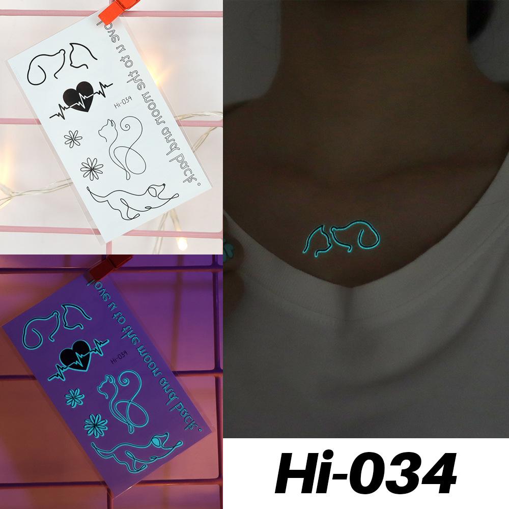 Waterproof Blue Luminous Tattoo Stickers: Snake & Butterfly Designs for Festivals