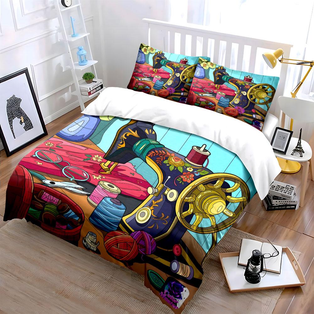 Vintage Sewing Set For Crafting Exquisite Three-Piece Bedding Set Gift For Kids And Adults