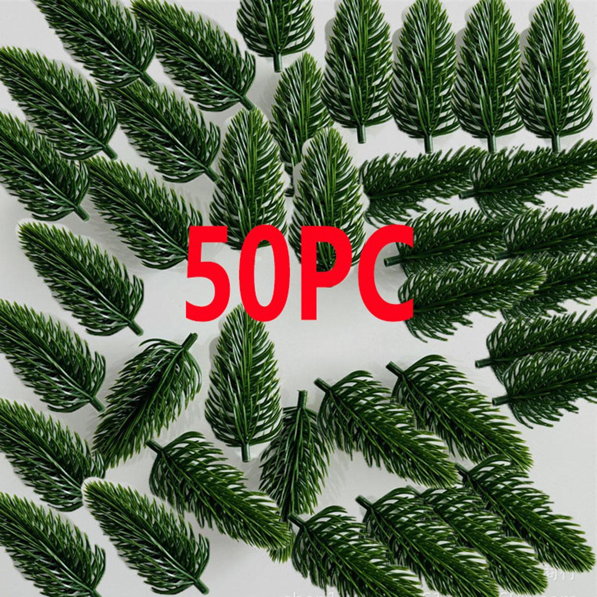 

50pc Artificial plants, artificial pine needles, Christmas trees, small pine needle trees, Christmas rings, Christmas handicrafts, decorative PE trees 7CM