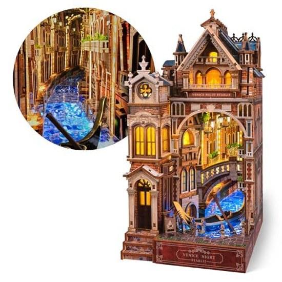 FUNPOLA 3D Wooden Puzzle Venice Star Book Nook Kit 281 Pieces
