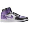 Jordan Air  1 Mid Comfortable Fashion Slip Resistant Durable Mid Top Retro Basketball Shoes Women Sneaker White Silver Purple HJ5911-105