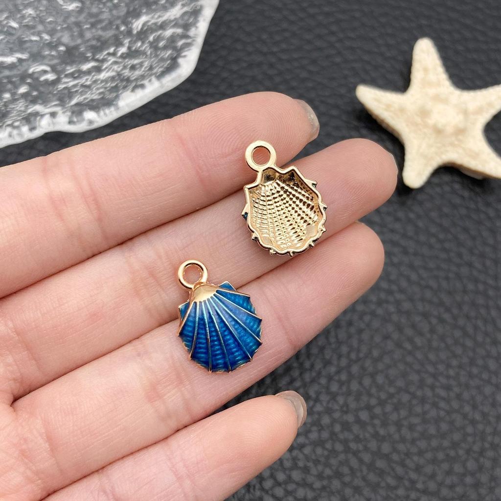 Cute Cartoon Mermaid Starfish Drip Oil Pendant Charm for DIY Bracelets & Necklaces