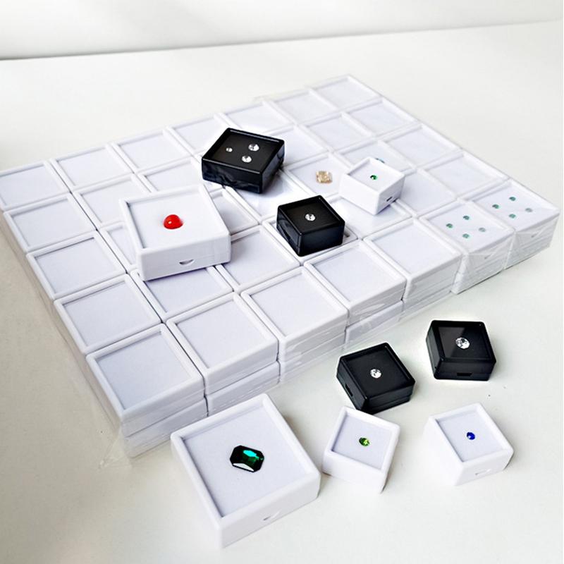 3/4/5Cm 70Pcs Gem Display Box Gemstone Bead Charms Transparent Storage Case For Diamond Holder Container Collection