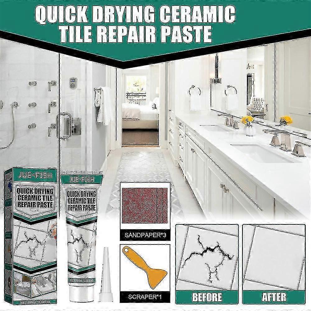 100ml Tile Repair Paste Crack Repair Ceramic Tile Quick Drying Adhesive Marble Bathtub Toilet