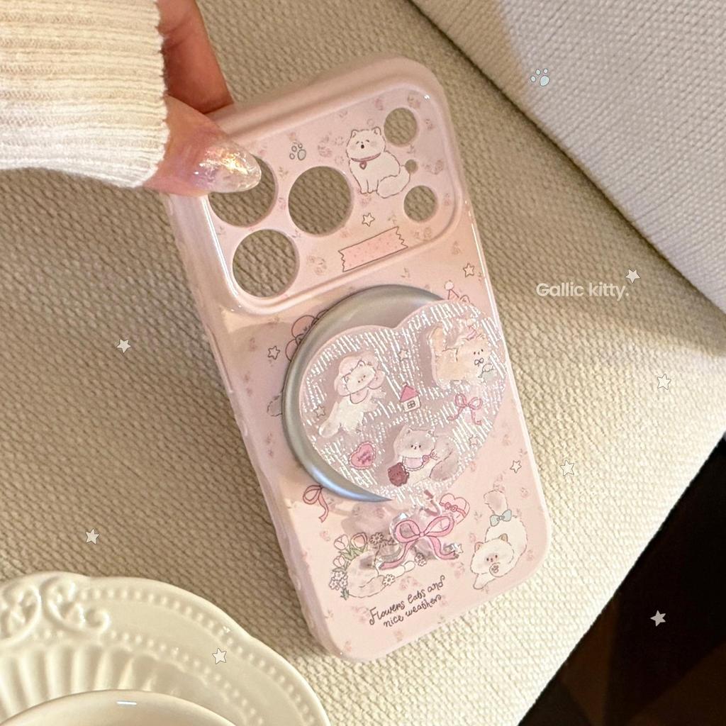 3D Cartoon Kitten Phone Case with Stand for iPhone 16, iPhone 17, and iPhone 17 Pro Max
