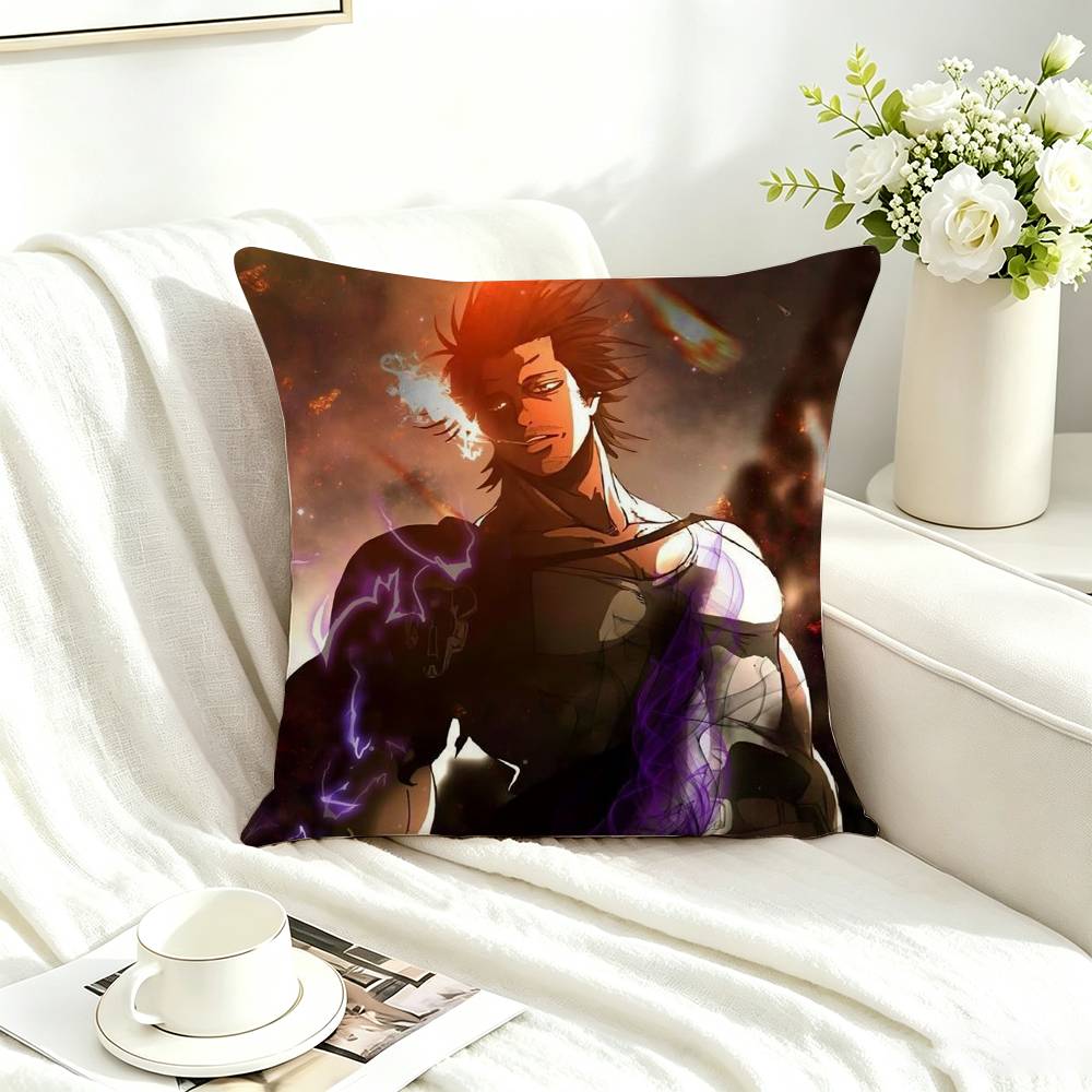 Black C-Clover Yami Sukehiro Square Double-Sided printed Pillow Case Bedroom Bedside Pillow Sofa Cushion Cover