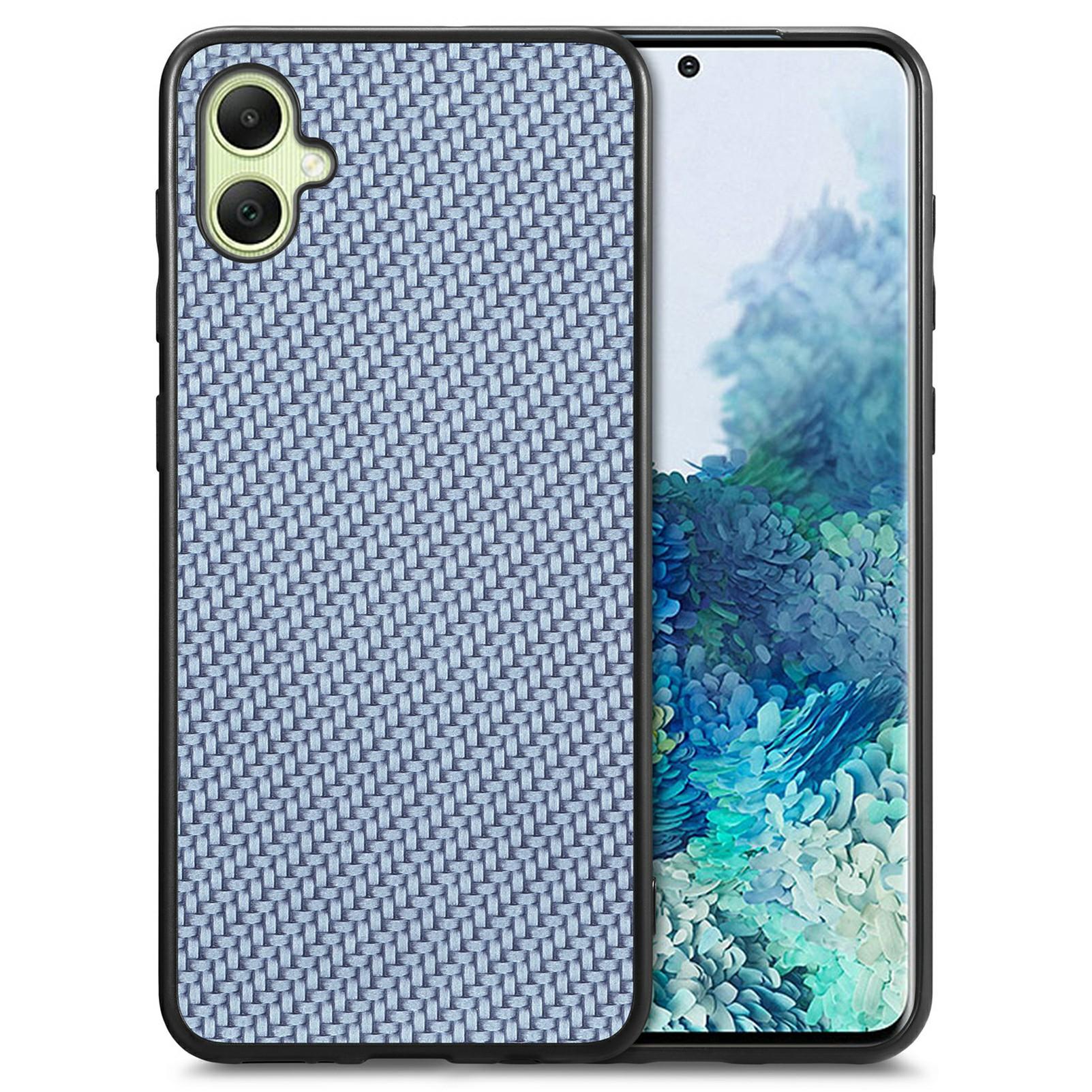 

For Samsung Galaxy A06 4G Case Carbon Fiber Texture PU+PC+TPU Phone Cover B