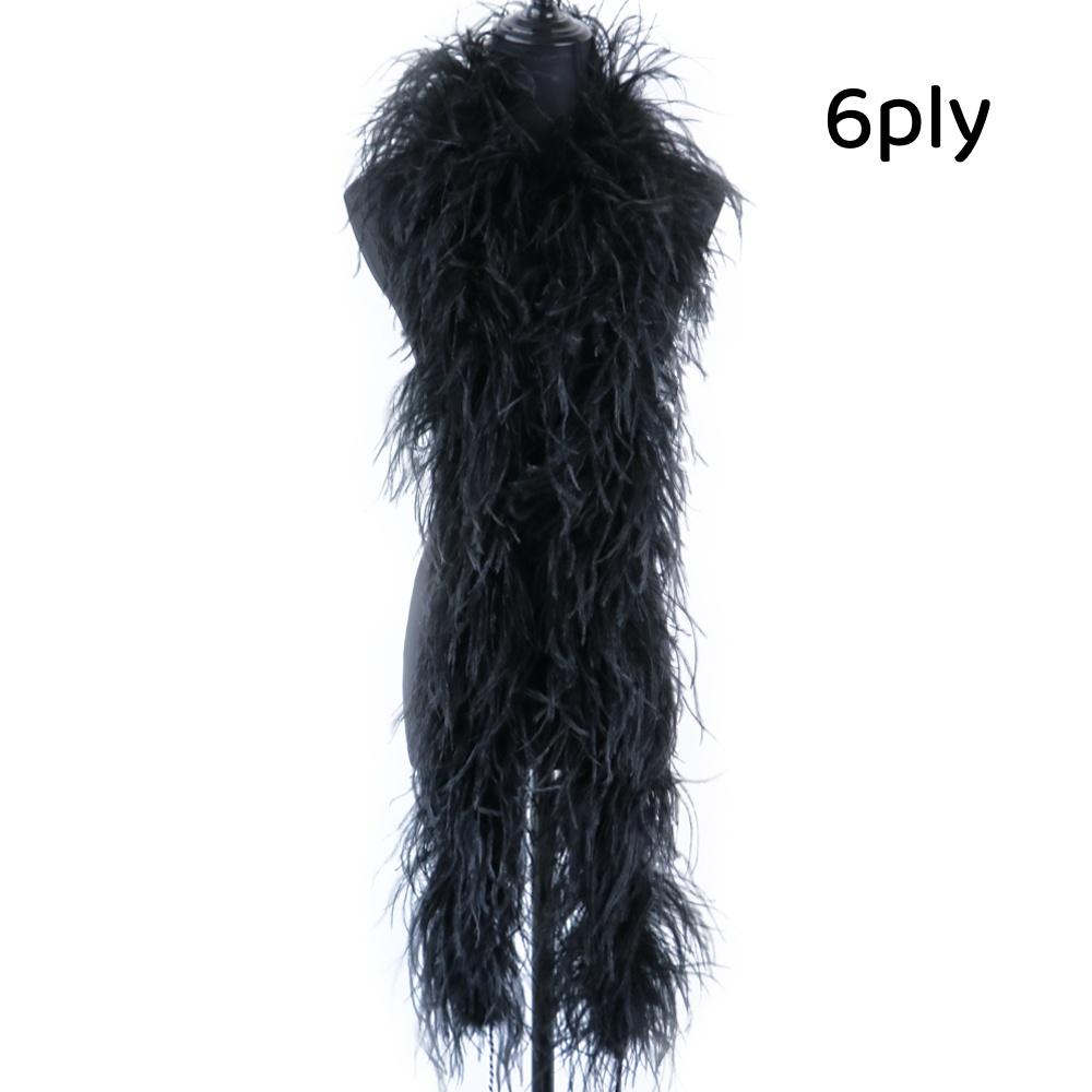 DIY 6PLY Natural Ostrich Feather Boa for Sewing Costume Embroidery 0.5/1/2/3/4M Length Wedding Carnival Dress Decoration Craft