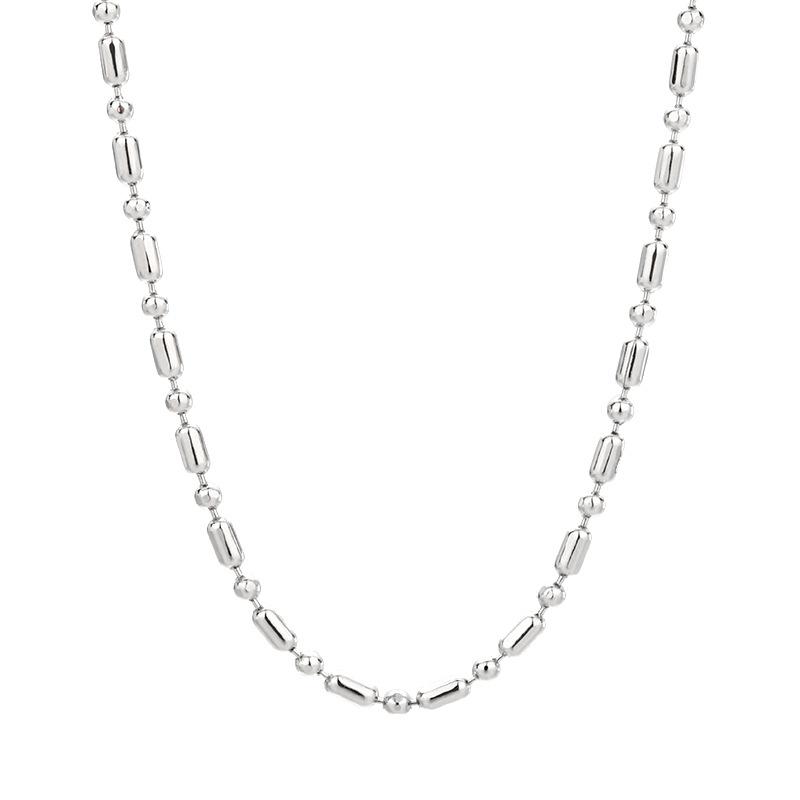 Copper Necklace, Women'S Snake Bone Chain, Side Chain, Gypsy Chain, Round Bead Chain, Long And Short Wave Bead Chain, Goods.