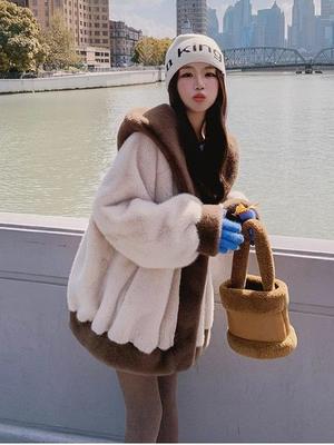 Lazy Wind Imitation Mink Fleece Fur Coat Women's Winter New Thickened Coat Wool Cotton Coat Cotton Coat