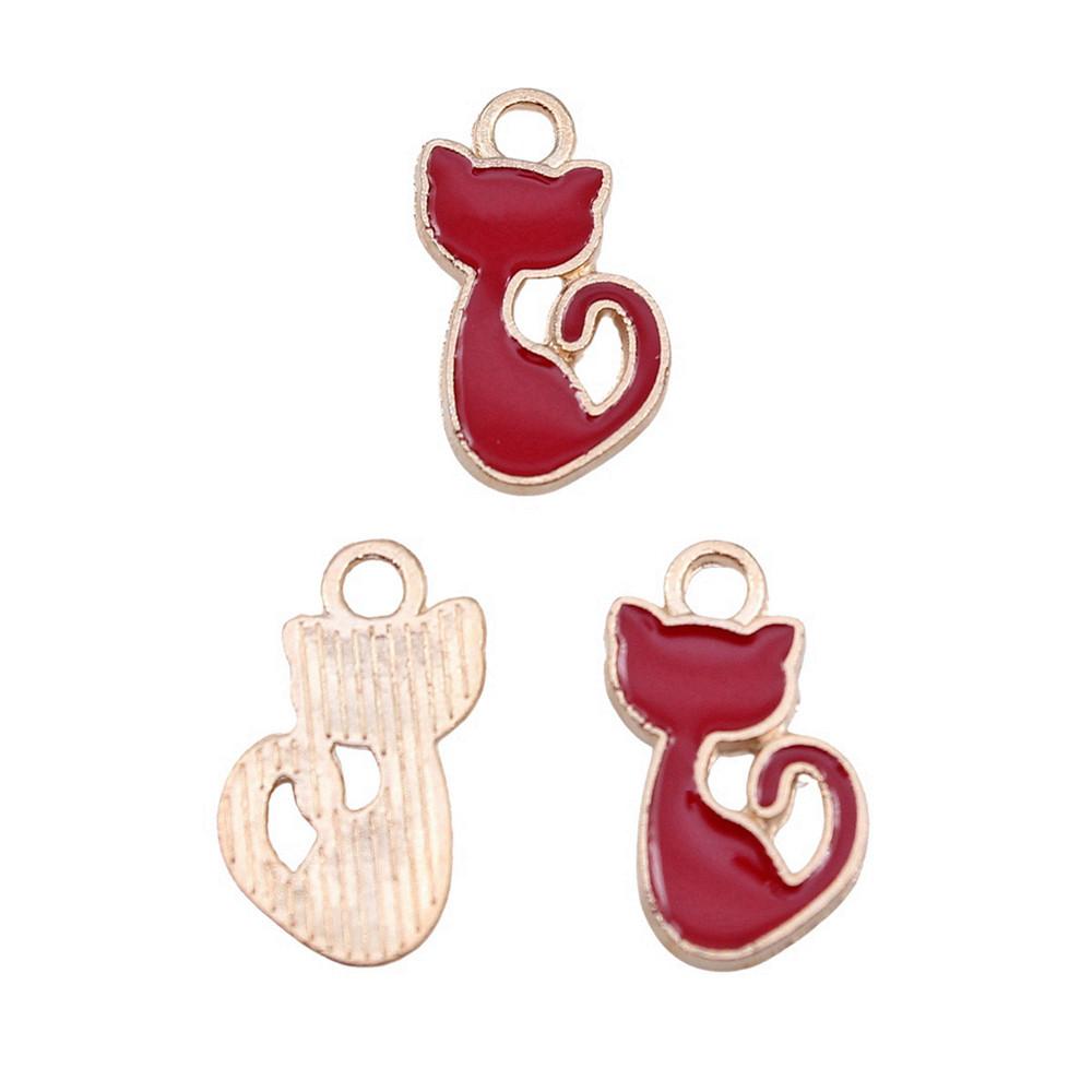 Enamel Charms Cats Pendants For Cute Pet Lover Jewelry Making Accessories