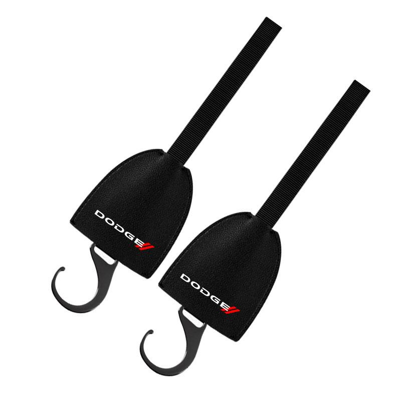 

Leather Car Seat Back Hooks Portable Hanging Bag Rack for Dodge Journey Caliber Challenger Charger Ram 1500 Stratus Dart Dakota Durango 2PCS